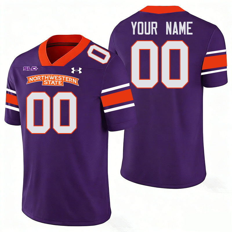 Custom Northwestern State Demons Name And Number Football Jerseys-Purple